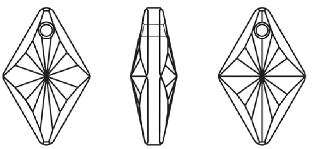 Swarovski Crystal Pendants - 6320 - Rhombus Line Drawing